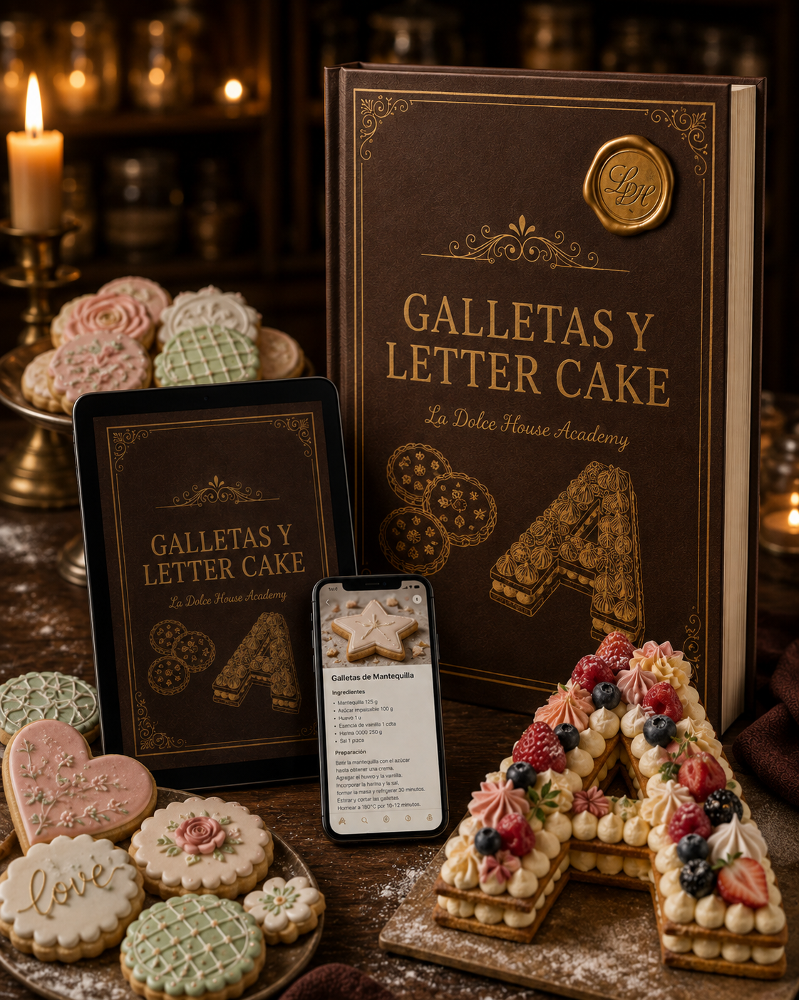 Galletas y Letter Cake